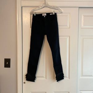 Black Frame Fringe / Ruffle Skinny Jean